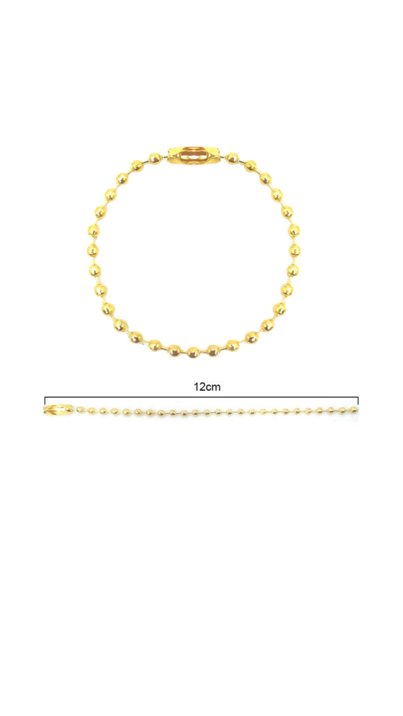 Corrente Bolinha Com Fecho Dourado 50un