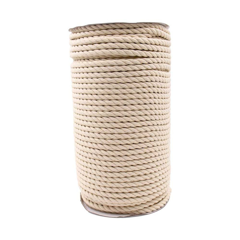 Cordão de Algodão Cru Trançado 6mm 75mt