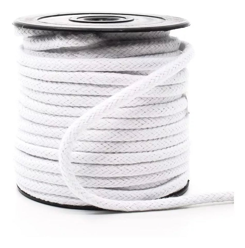 Cordão de Algodão Trançado Simples Danitex Branco - Diversas Espessuras