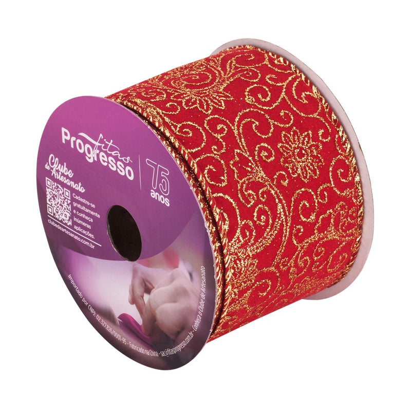 Fita Natalina Progesso Natal 63mm 10Metros FCG016-063