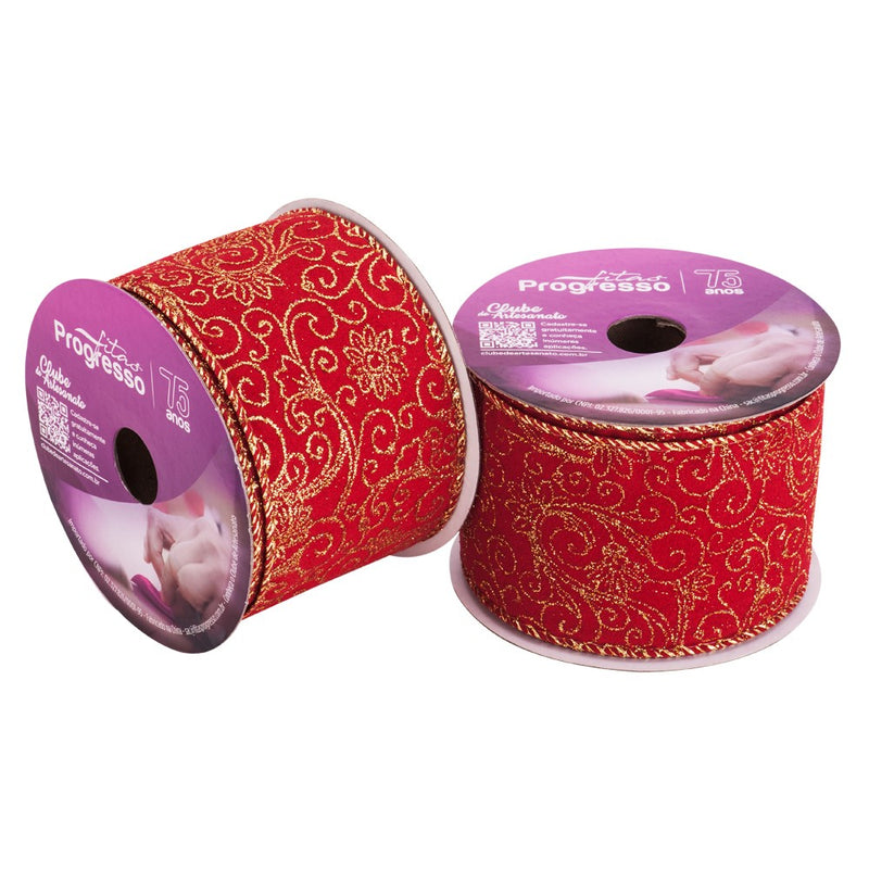 Fita Natalina Progesso Natal 63mm 10Metros FCG016-063