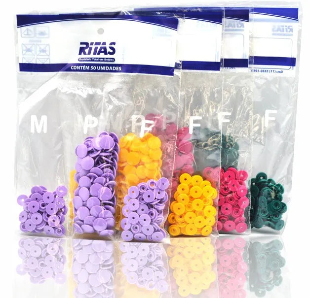 Botao Pressao Plastico Ritas 50und N.10 - Cores