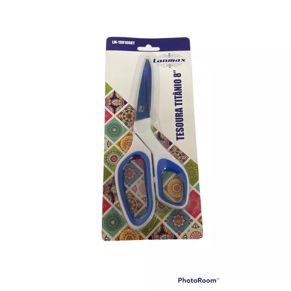 Tesoura Lanmax Azul Titânio 8 Polegadas