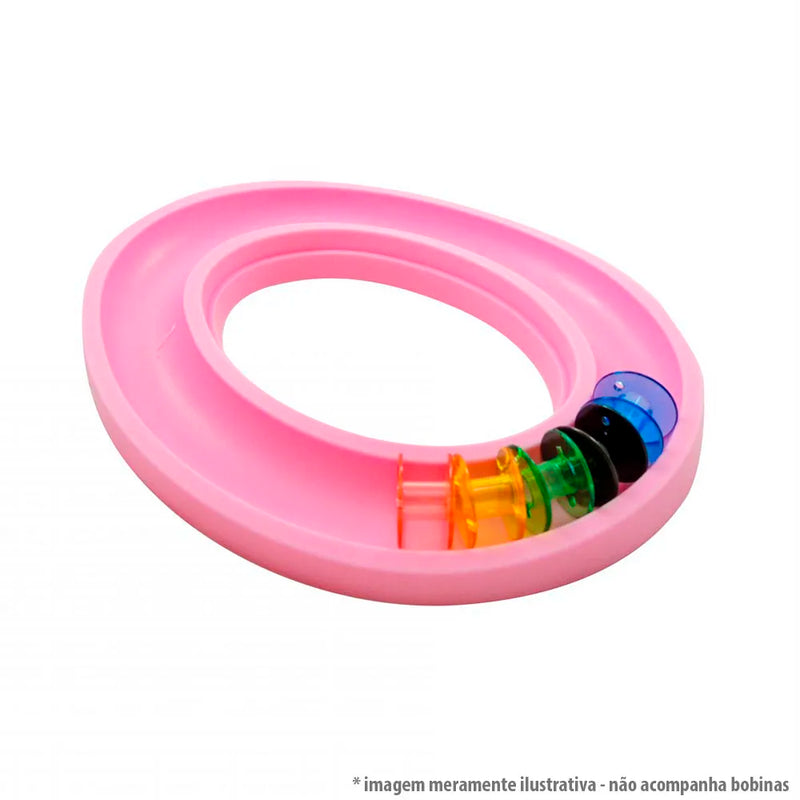 Porta Bobina Flexível Suporte Organizador de Bobinas Costura Rosa