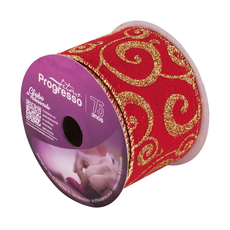 Fita Natalina Progesso Natal 63mm 10Metros FCG015-063