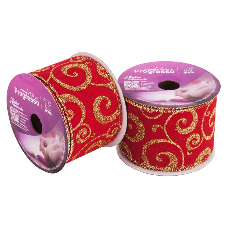 Fita Natalina Progesso Natal 63mm 10Metros FCG015-063
